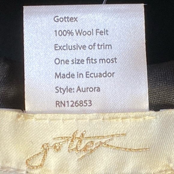 NWT Gottex Aurora 100% Wool Felt Charcoal Black Fedora Hat OSFM main image 5